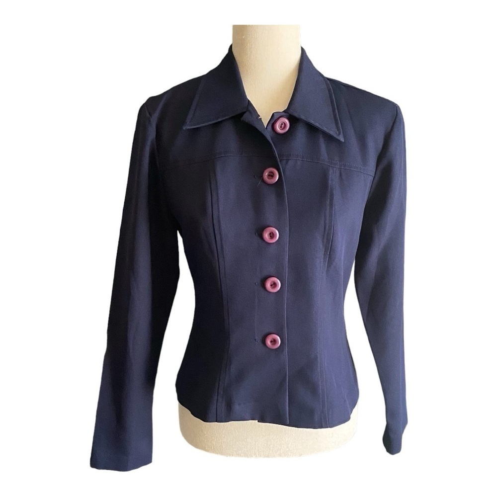ALYN PAIGE-NAVY BLUE BLAZER/JACKET-SIZE 4